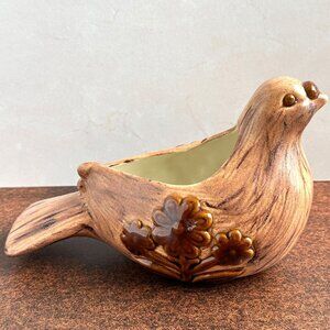 Mid Century Ceramic Bird Planter 8 Inch